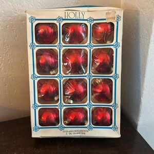 Vintage holly ornaments